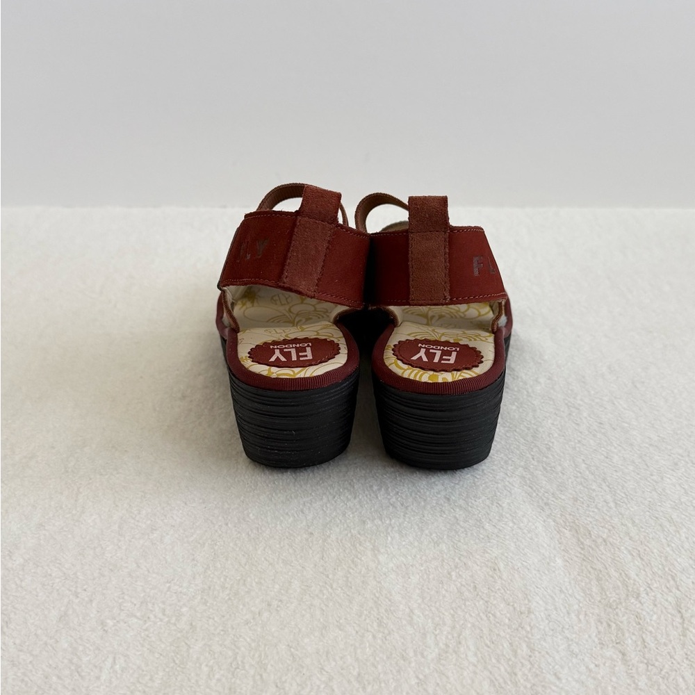 Fly London Multicolor Elastic Strap Wedge Sandals - Picture 6 of 8